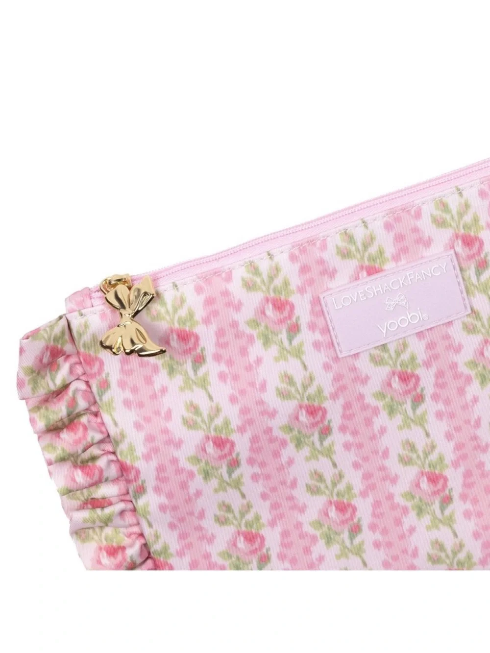 Loveshackfancy x target yoobi blooming heirloom flat zip pencil case with ruffle